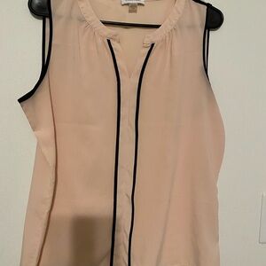 Calvin Klein Blush Sleeveless Blouse with Black Accents